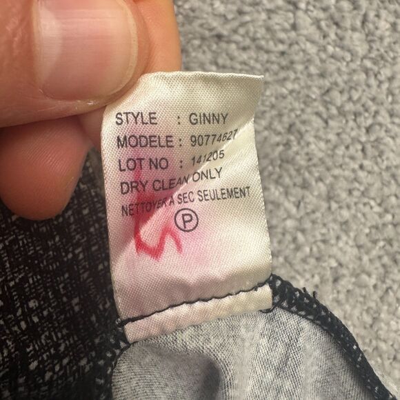 Theory Ginny Tweed Ruffle Silk Midi Shift Dress Womens XS Petite Black White - Picture 10 of 16